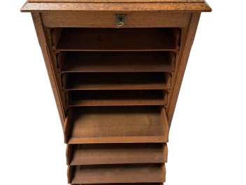 Art Nouveau Filing Cabinet with Tambour Shutter Door, 1900s